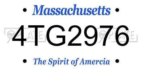4TG2976 Massachusetts License Plate