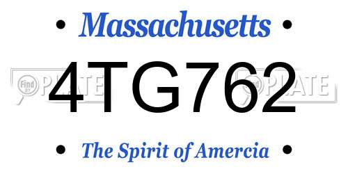 4TG762 Massachusetts License Plate