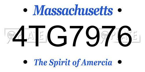 4TG7976 Massachusetts License Plate