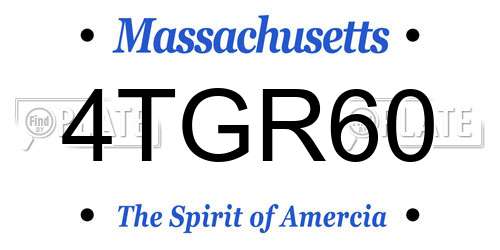 4TGR60 Massachusetts License Plate