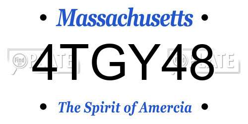 4TGY48 Massachusetts License Plate