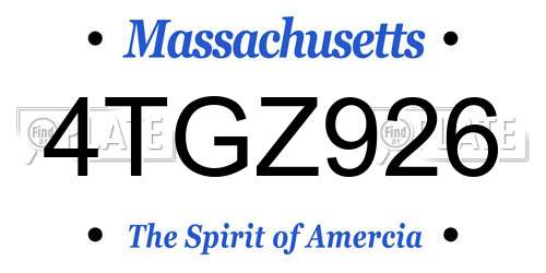 4TGZ926 Massachusetts License Plate