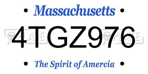 4TGZ976 Massachusetts License Plate