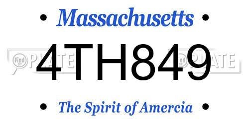 4TH849 Massachusetts License Plate