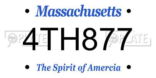 4TH877 Massachusetts License Plate