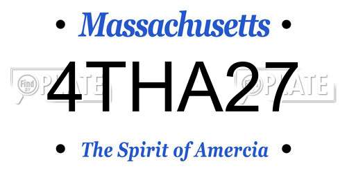 4THA27 Massachusetts License Plate