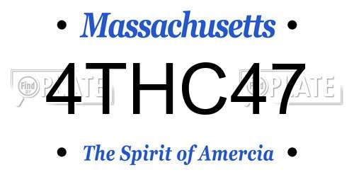 4THC47 Massachusetts License Plate