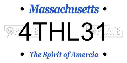 4THL31 Massachusetts License Plate