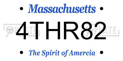 4THR82 Massachusetts License Plate
