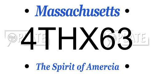 4THX63 Massachusetts License Plate