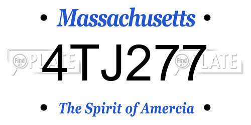 4TJ277 Massachusetts License Plate