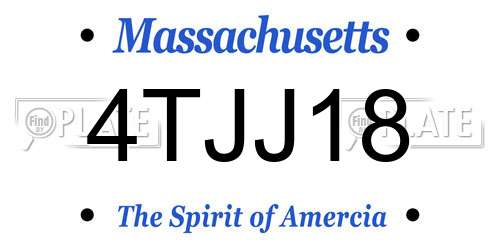 4TJJ18 Massachusetts License Plate