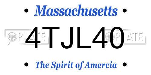 4TJL40 Massachusetts License Plate