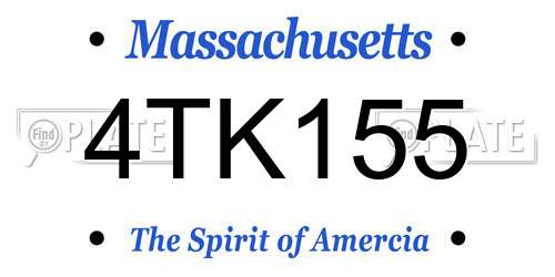 4TK155 Massachusetts License Plate