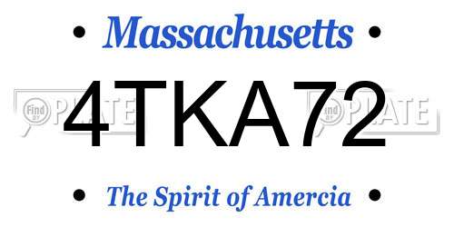 4TKA72 Massachusetts License Plate