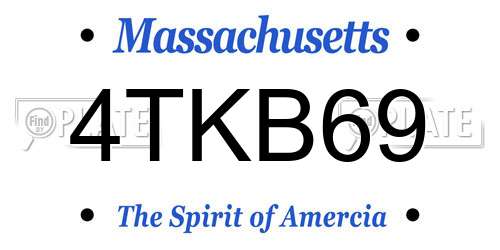 4TKB69 Massachusetts License Plate