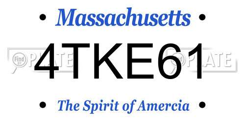4TKE61 Massachusetts License Plate