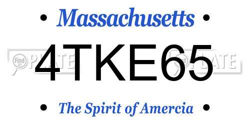 4TKE65 Massachusetts License Plate