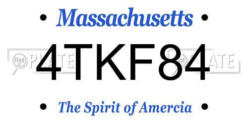 4TKF84 Massachusetts License Plate