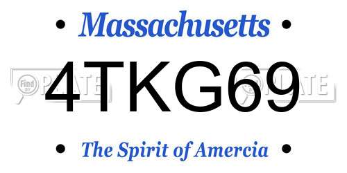 4TKG69 Massachusetts License Plate
