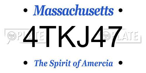4TKJ47 Massachusetts License Plate