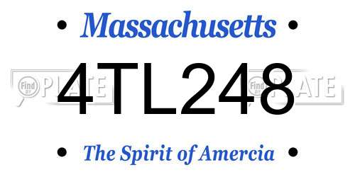 4TL248 Massachusetts License Plate