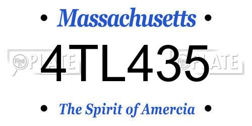 4TL435 Massachusetts License Plate