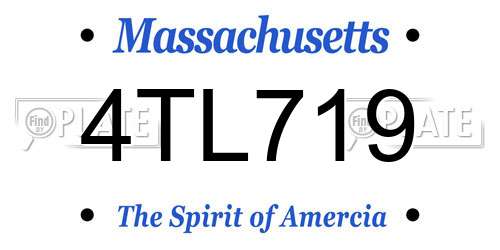 4TL719 Massachusetts License Plate