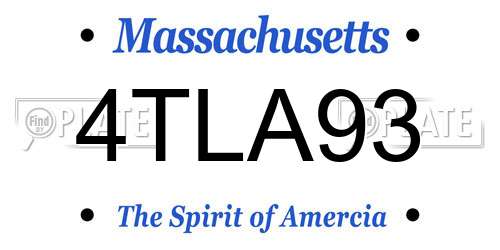 4TLA93 Massachusetts License Plate