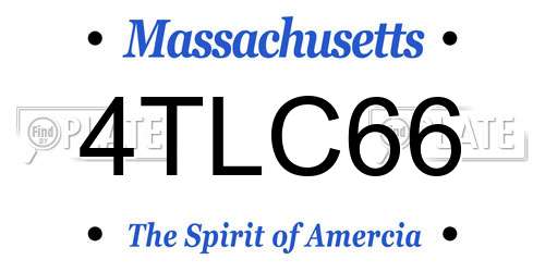 4TLC66 Massachusetts License Plate