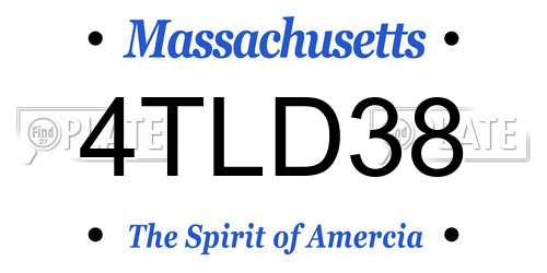 4TLD38 Massachusetts License Plate