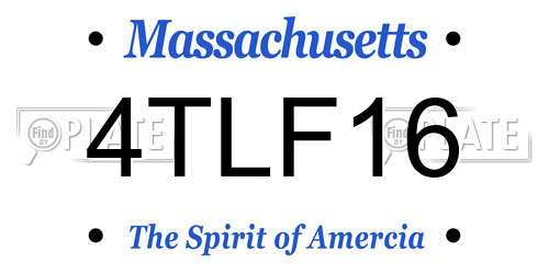 4TLF16 Massachusetts License Plate
