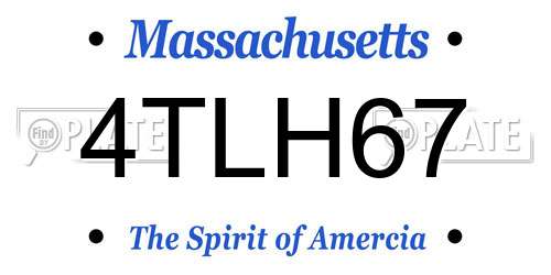 4TLH67 Massachusetts License Plate