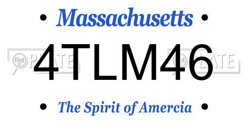4TLM46 Massachusetts License Plate
