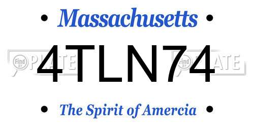 4TLN74 Massachusetts License Plate