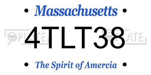 4TLT38 Massachusetts License Plate