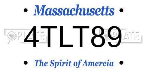 4TLT89 Massachusetts License Plate