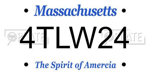 4TLW24 Massachusetts License Plate