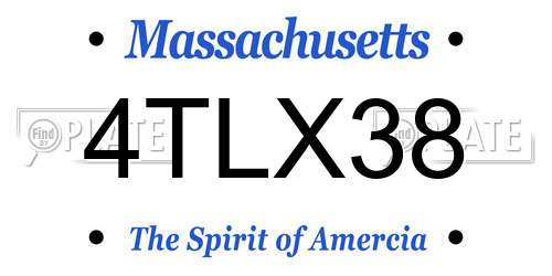 4TLX38 Massachusetts License Plate