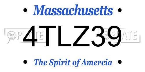 4TLZ39 Massachusetts License Plate