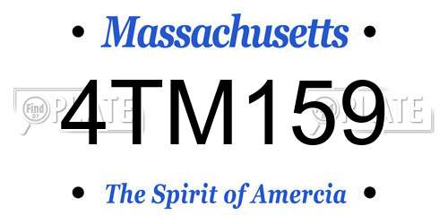 4TM159 Massachusetts License Plate