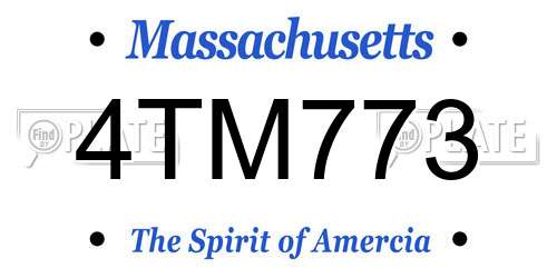 4TM773 Massachusetts License Plate