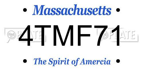 4TMF71 Massachusetts License Plate