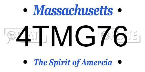 4TMG76 Massachusetts License Plate