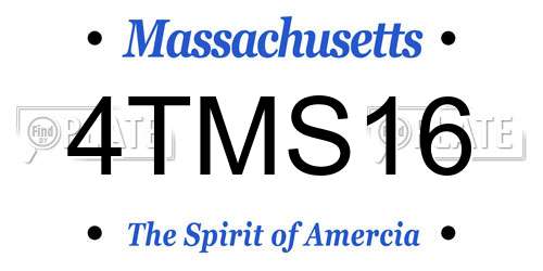 4TMS16 Massachusetts License Plate