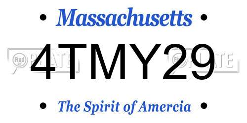 4TMY29 Massachusetts License Plate