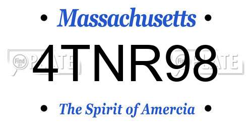4TNR98 Massachusetts License Plate
