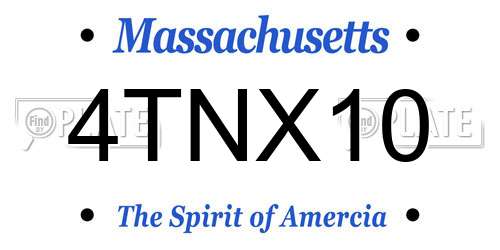 4TNX10 Massachusetts License Plate