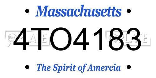 4TO4183 Massachusetts License Plate