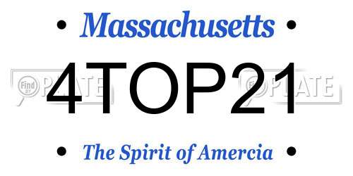 4TOP21 Massachusetts License Plate